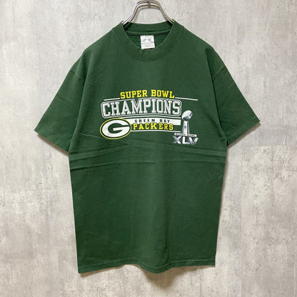 古着 used　NFL SUPER BOWL GREEN BAY PACKERS　半袖プリントTシャツ　アメフト　緑　Lサイズ