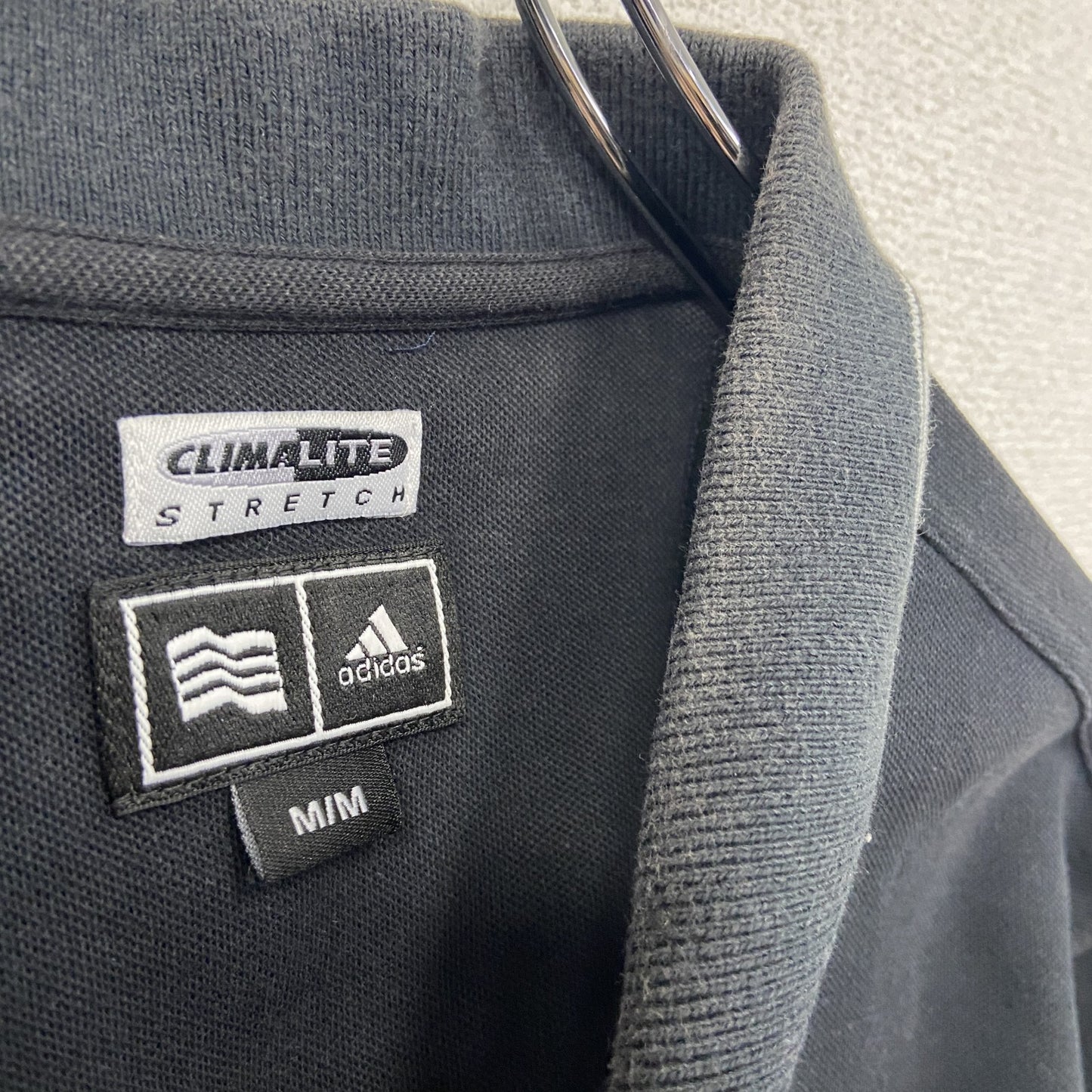 00s　adidas　アディダス　GOLF　長袖ポロシャツ　パフォーマンスロゴ　刺繍ロゴ　黒　ブラック　Mサイズ