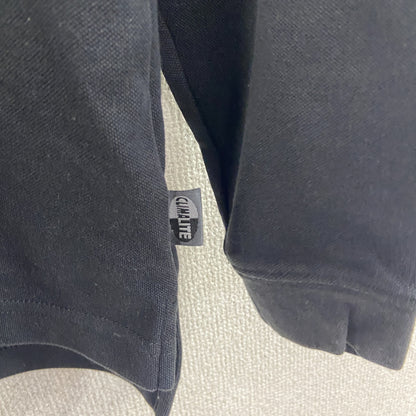 00s　adidas　アディダス　GOLF　長袖ポロシャツ　パフォーマンスロゴ　刺繍ロゴ　黒　ブラック　Mサイズ