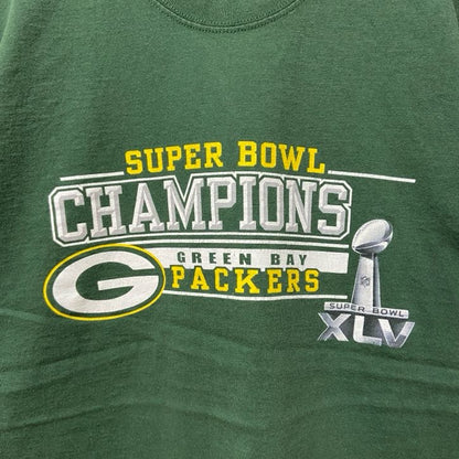 古着 used　NFL SUPER BOWL GREEN BAY PACKERS　半袖プリントTシャツ　アメフト　緑　Lサイズ