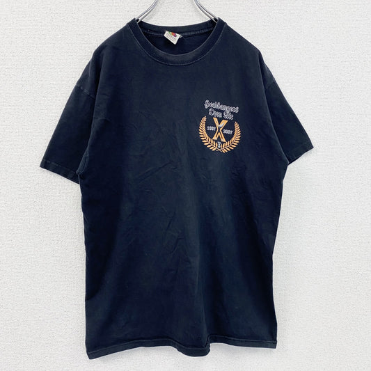 FRUIT OF THE LOOM　フルーツオブザルーム　半袖プリントTシャツ　紺　ネイビー　Lサイズ