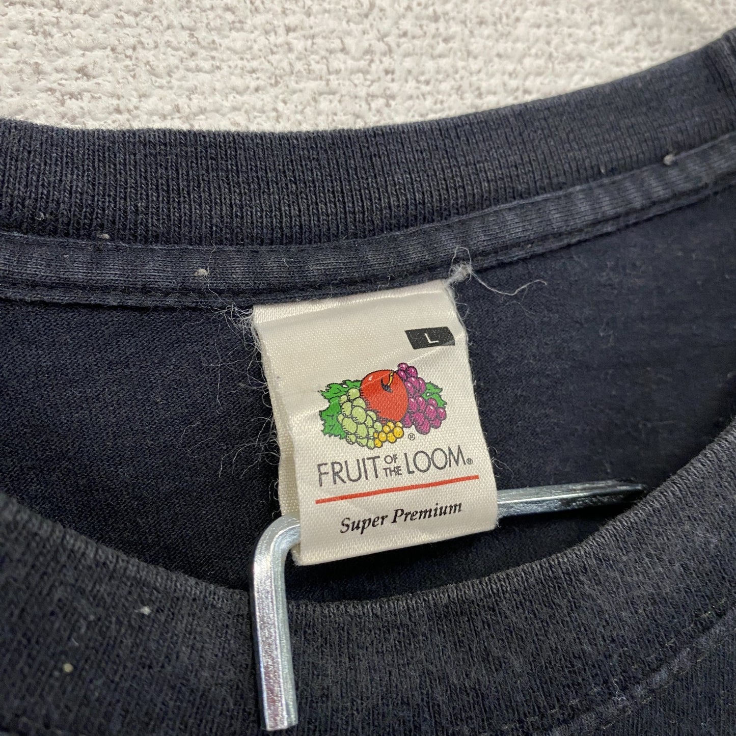 FRUIT OF THE LOOM　フルーツオブザルーム　半袖プリントTシャツ　紺　ネイビー　Lサイズ