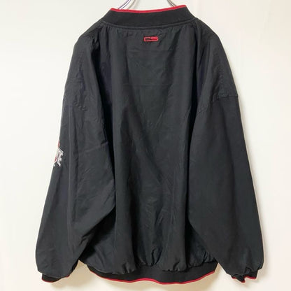 古着 used　CRABLE SPORTS　長袖カレッジナイロンジャケット　プルオーバー　黒　ビックシルエット　XLサイズ