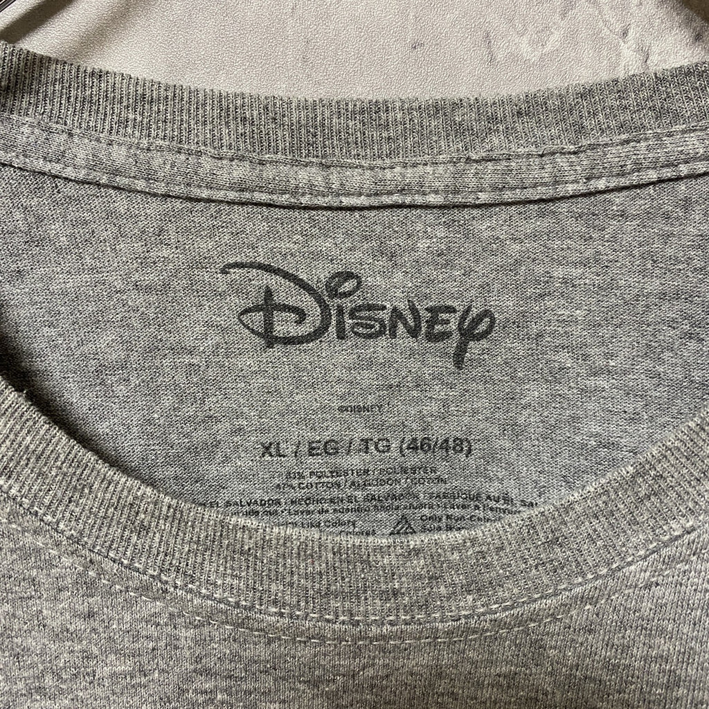 古着 used　Disney　ディズニー　半袖プリントデザインTシャツ　グレー　ミッキーマウス　レトロ　オーバーサイズ　XLサイズ