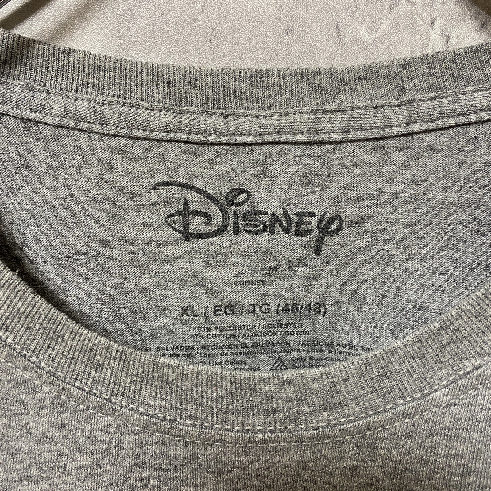 古着 used　Disney　ディズニー　半袖プリントデザインTシャツ　グレー　ミッキーマウス　レトロ　オーバーサイズ　XLサイズ