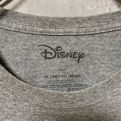 古着 used　Disney　ディズニー　半袖プリントデザインTシャツ　グレー　ミッキーマウス　レトロ　オーバーサイズ　XLサイズ