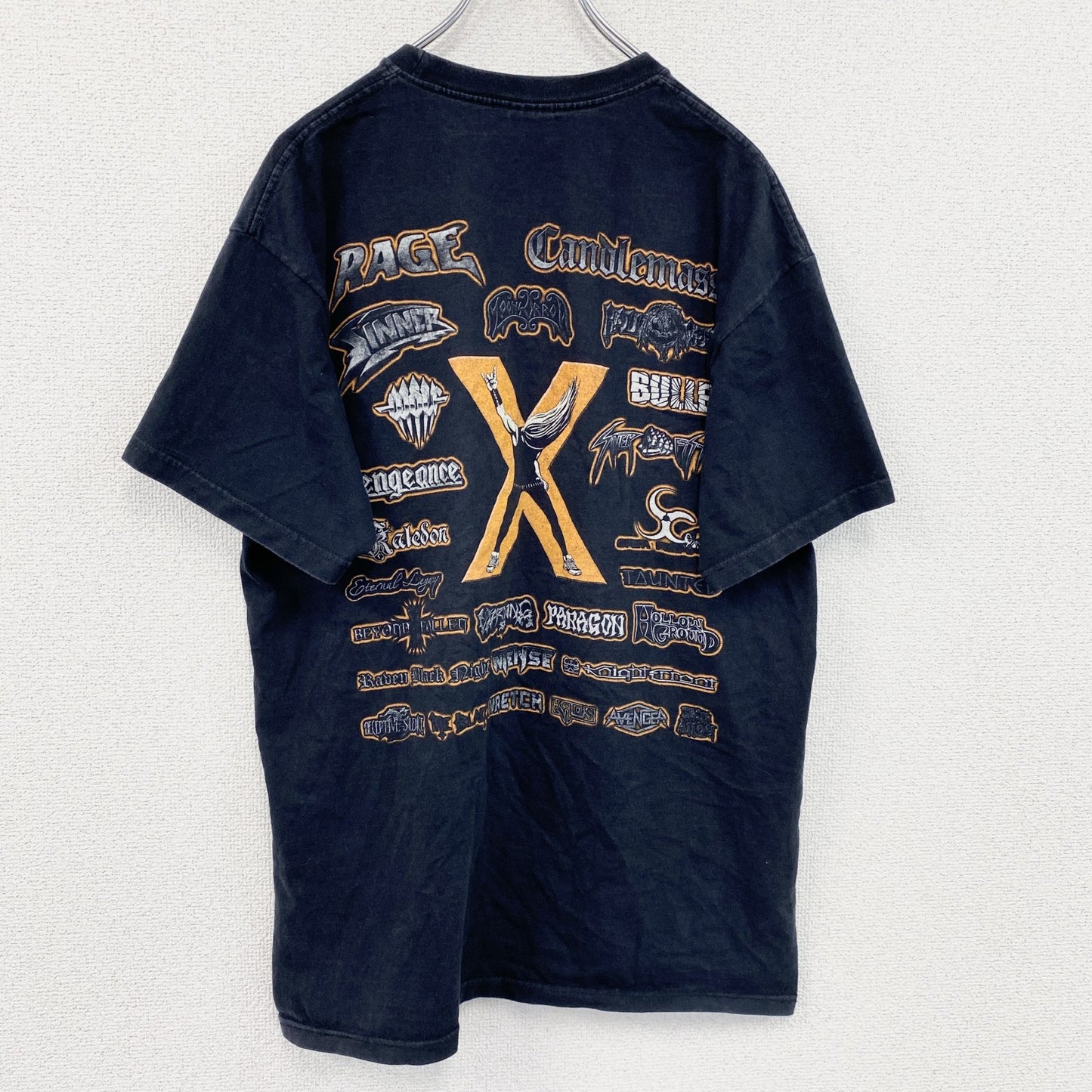FRUIT OF THE LOOM　フルーツオブザルーム　半袖プリントTシャツ　紺　ネイビー　Lサイズ