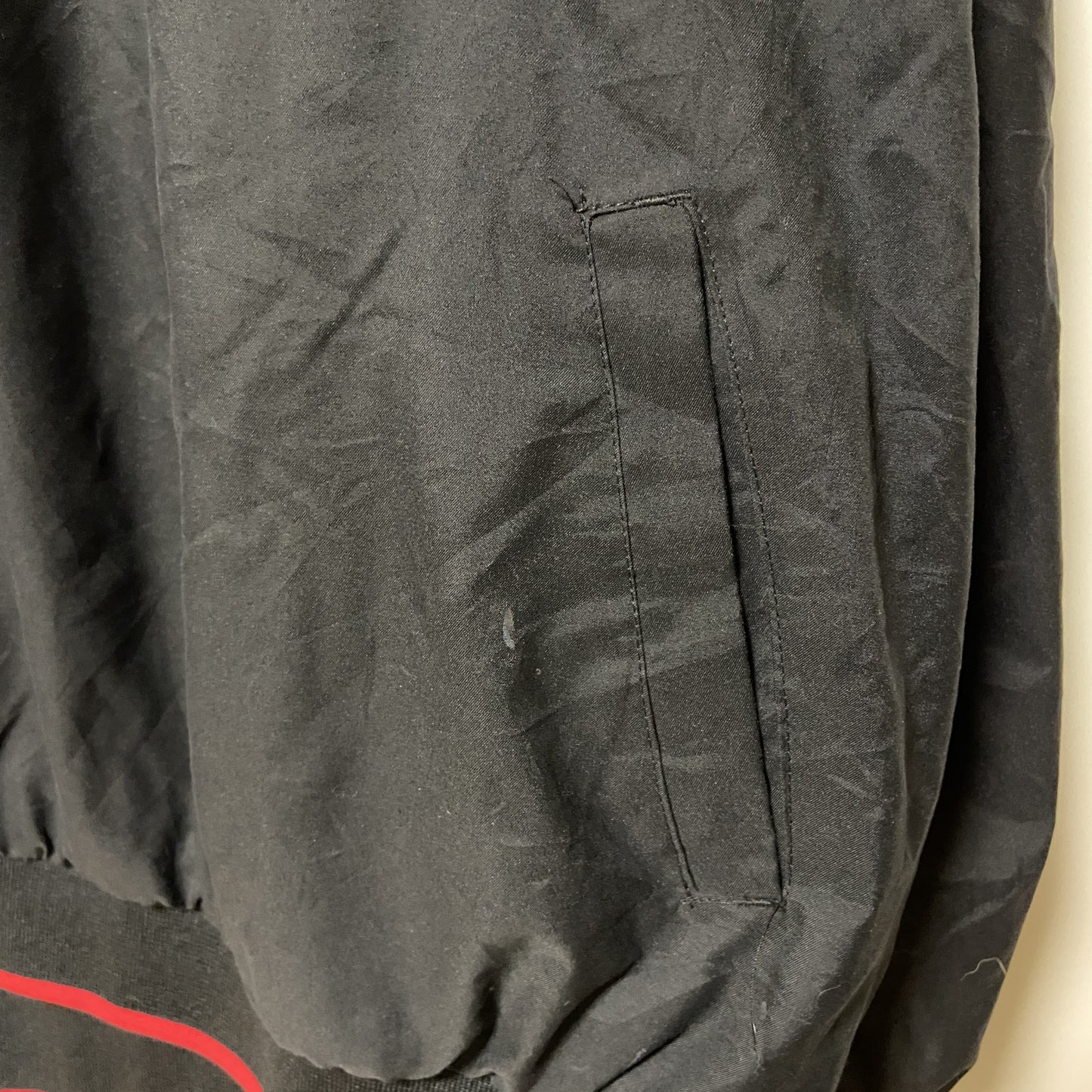 古着 used　CRABLE SPORTS　長袖カレッジナイロンジャケット　プルオーバー　黒　ビックシルエット　XLサイズ