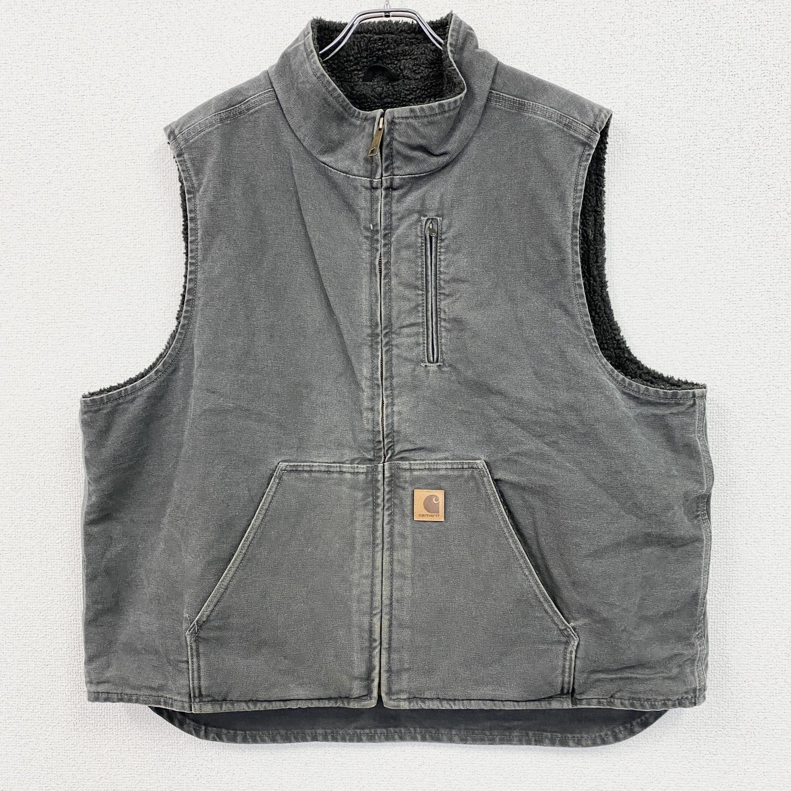 Carhartt　カーハート　ダックベスト　裏ボア　ボアライナー　グレー　2XLサイズ