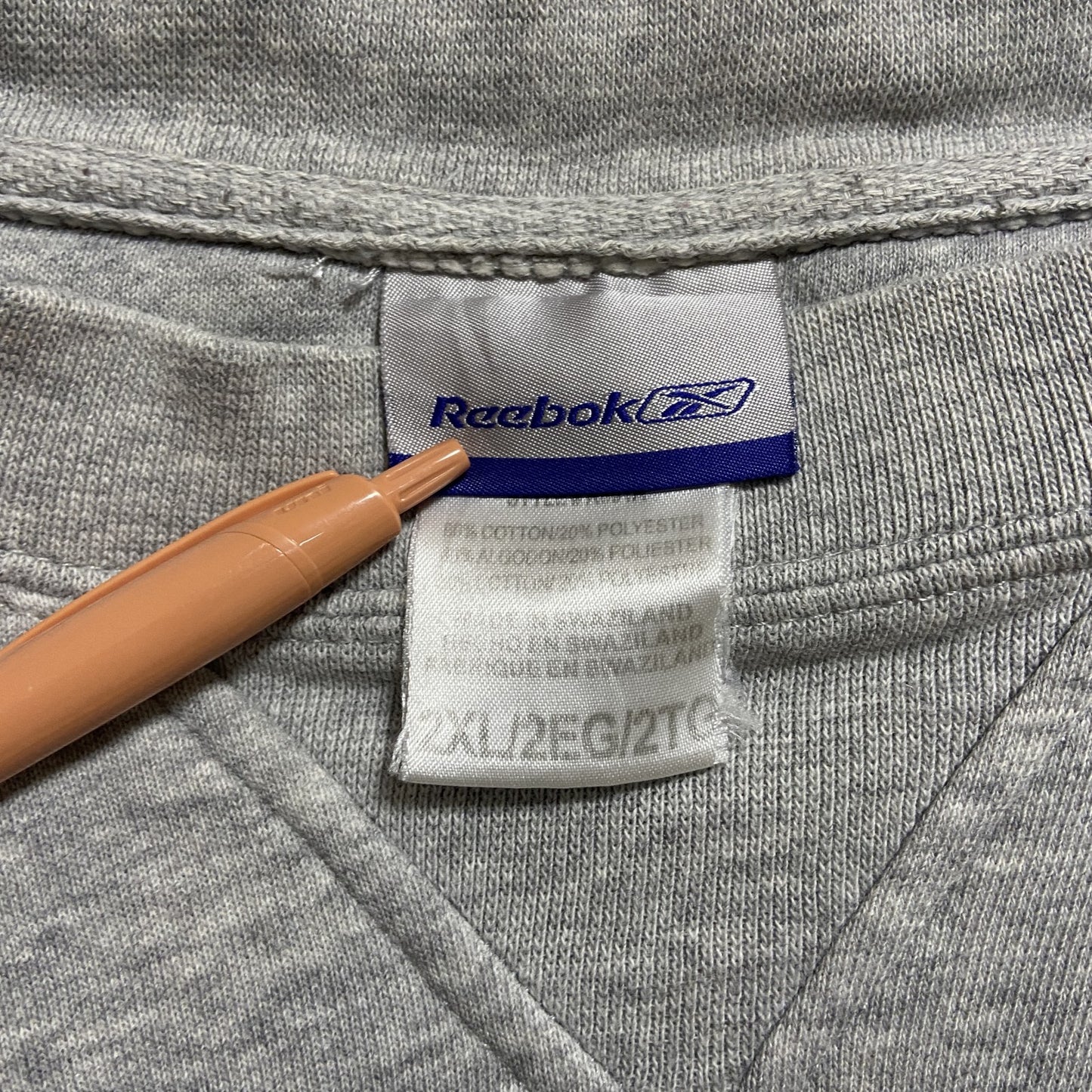 古着 used　Reebok　長袖刺繍ワッペンスウェット　トレーナー　DOLPHINS　グレー　ビッグシルエット　2XLサイズ
