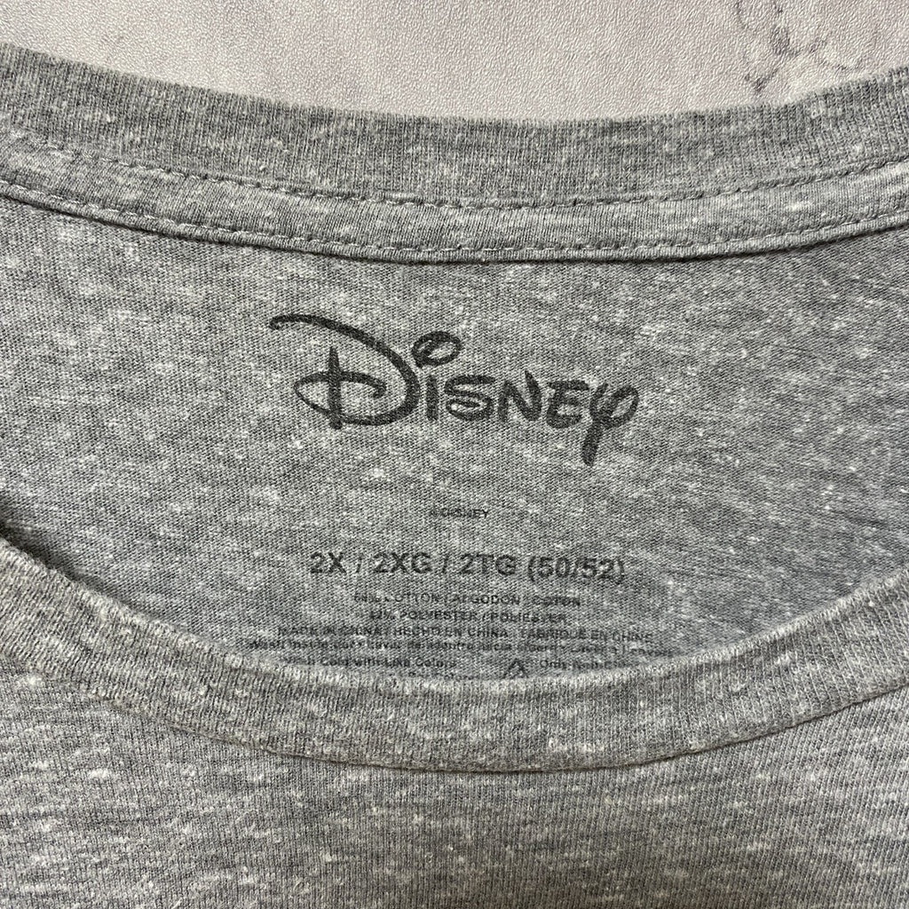 古着 used　Disney　ディズニー　半袖プリントデザインTシャツ　グレー　ミッキーマウス　オーバーサイズ　XXLサイズ