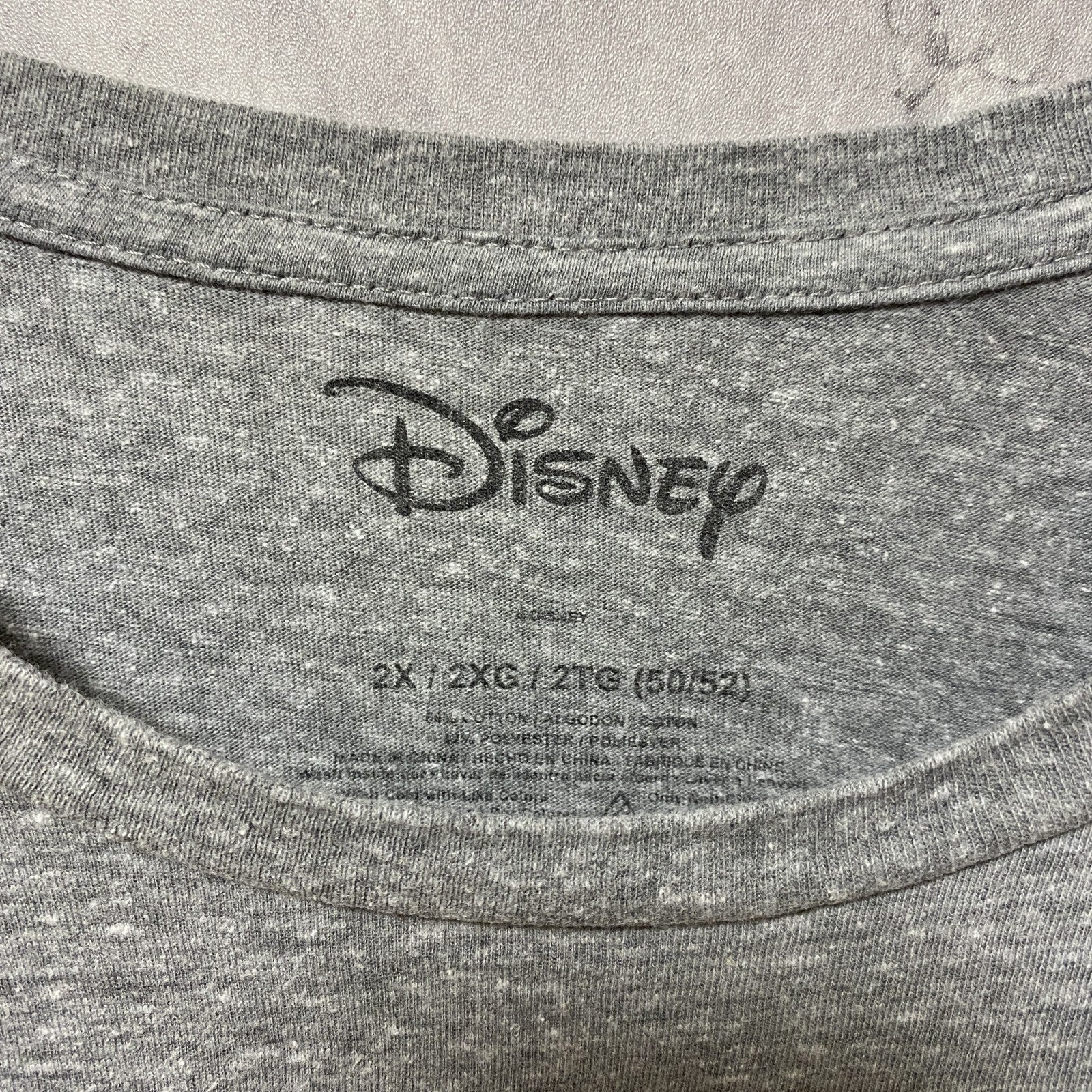 古着 used　Disney　ディズニー　半袖プリントデザインTシャツ　グレー　ミッキーマウス　オーバーサイズ　XXLサイズ
