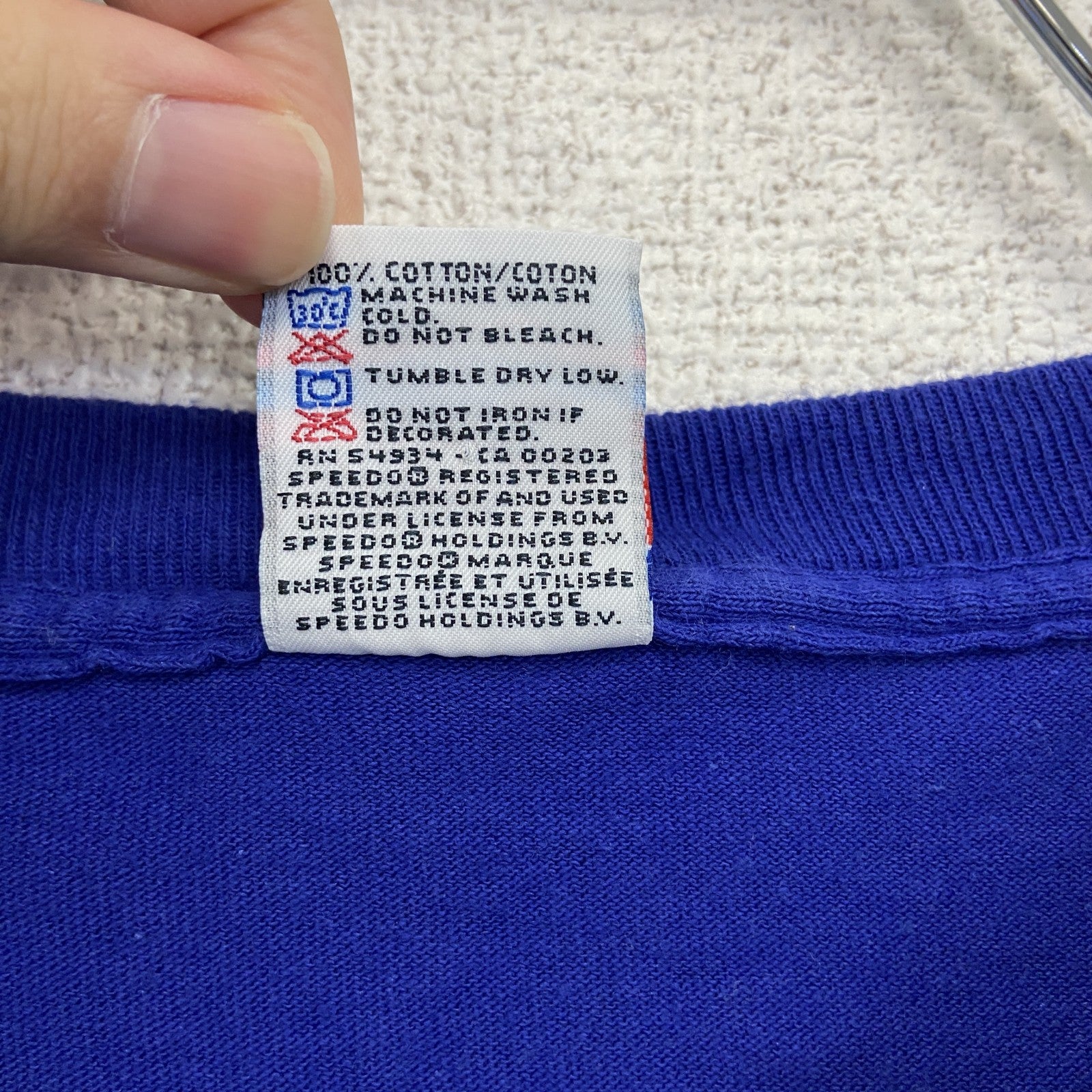 90s　SPEEDO　半袖プリントTシャツ　ヴィンテージ　シングルステッチ　青　Mサイズ