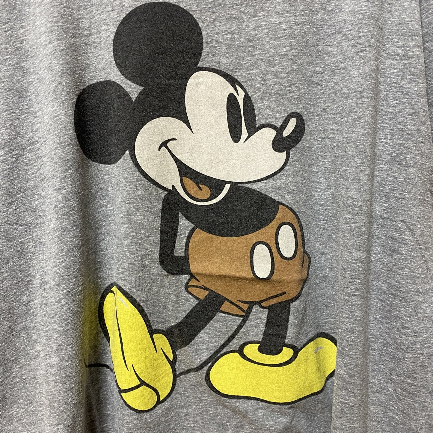 古着 used　Disney　ディズニー　半袖プリントデザインTシャツ　グレー　ミッキーマウス　オーバーサイズ　XXLサイズ