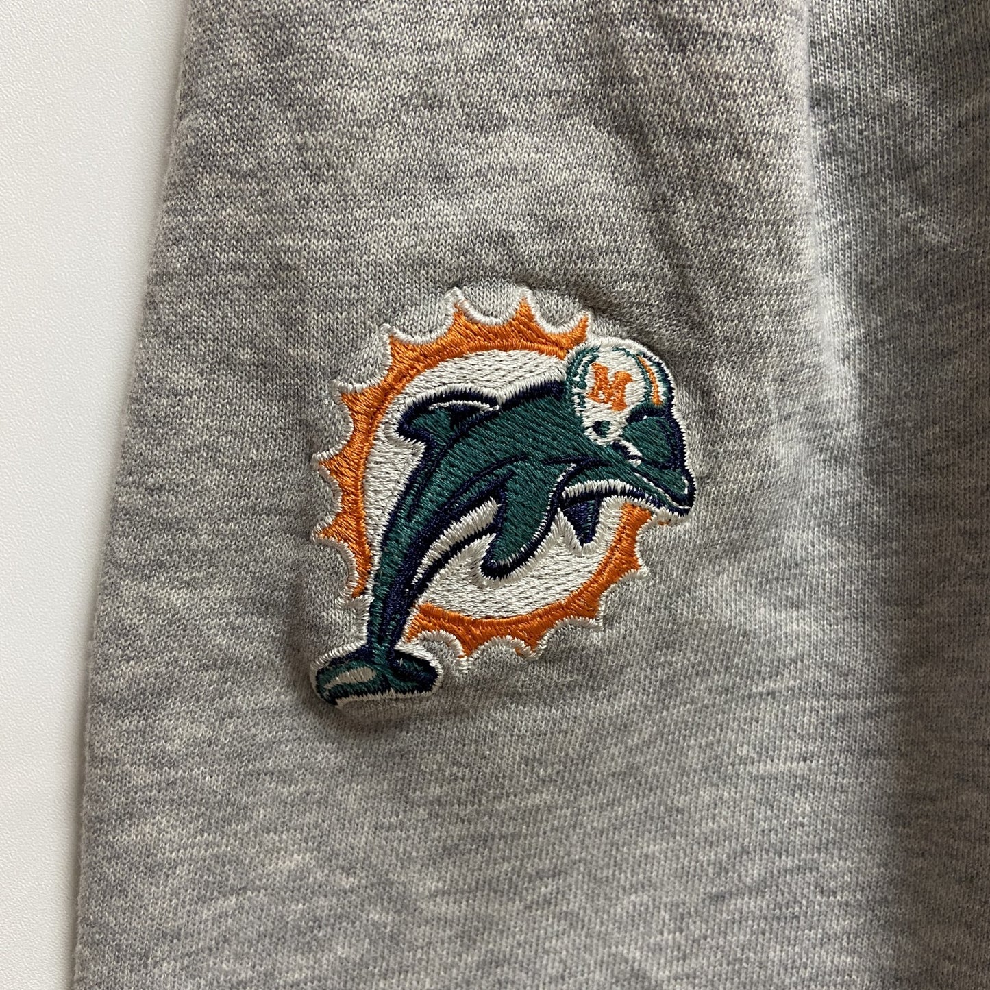 古着 used　Reebok　長袖刺繍ワッペンスウェット　トレーナー　DOLPHINS　グレー　ビッグシルエット　2XLサイズ