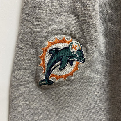 古着 used　Reebok　長袖刺繍ワッペンスウェット　トレーナー　DOLPHINS　グレー　ビッグシルエット　2XLサイズ