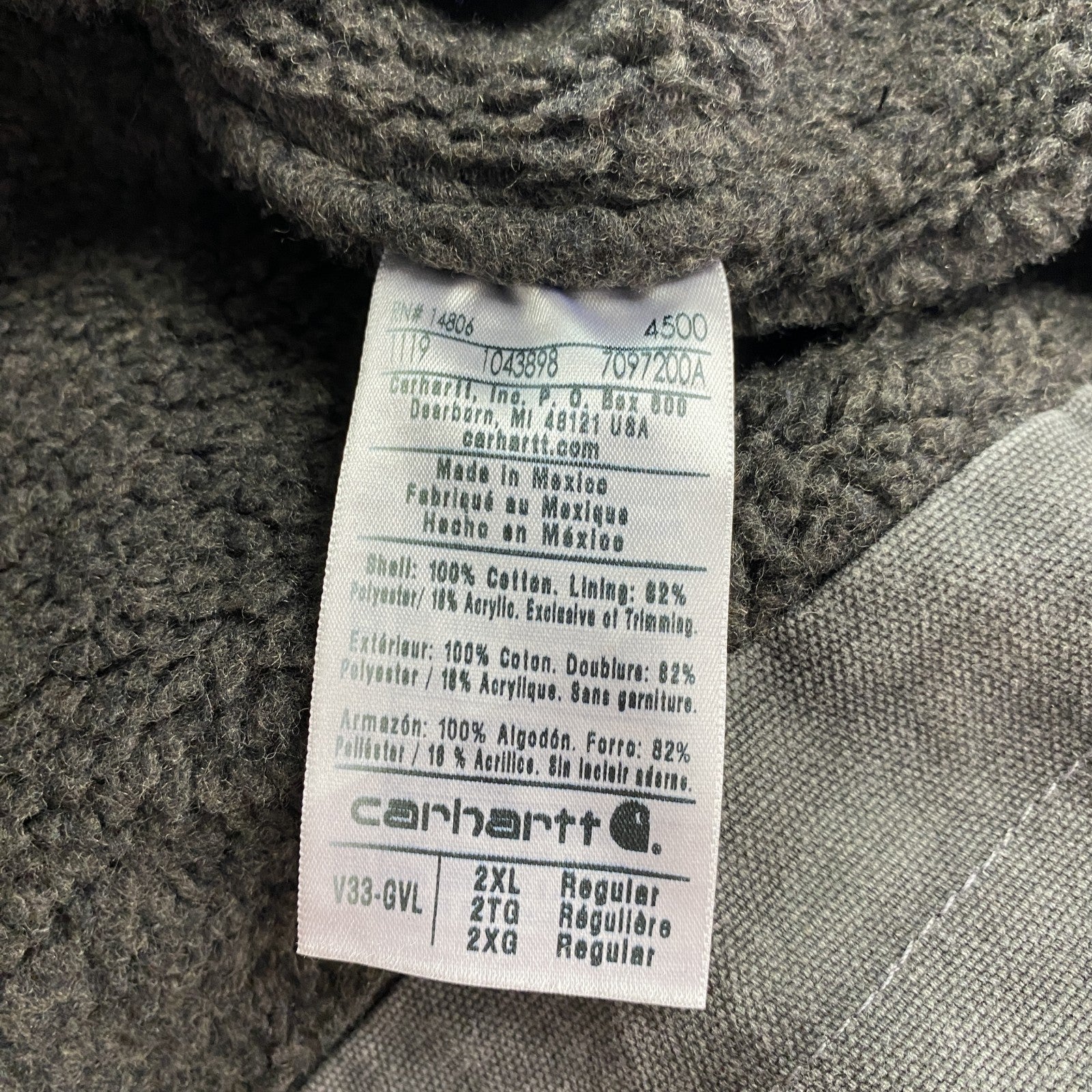 Carhartt　カーハート　ダックベスト　裏ボア　ボアライナー　グレー　2XLサイズ