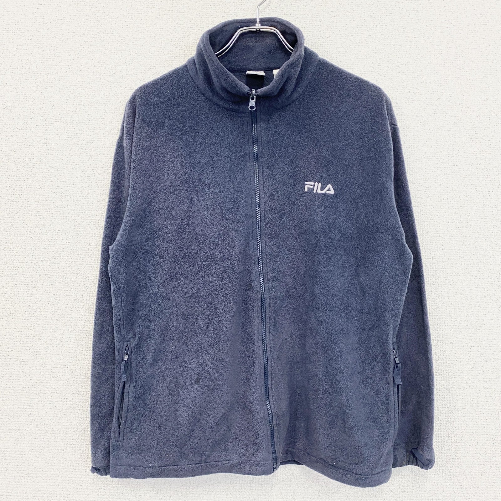 FILA　フィラ　フルジップフリースジャケット/ ボアジャケット　紺　ネイビー　Lサイズ