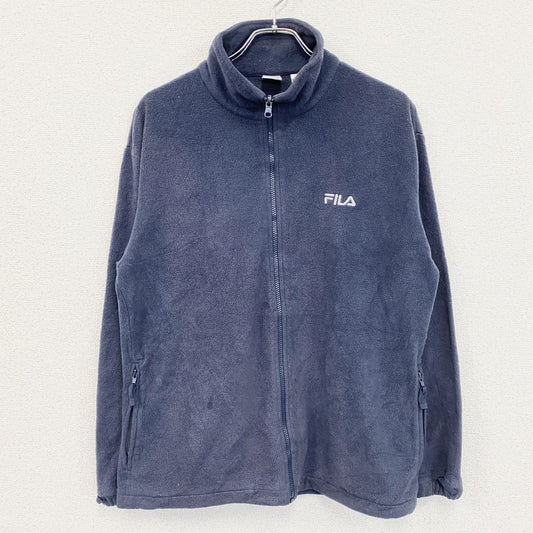 FILA　フィラ　フルジップフリースジャケット/ ボアジャケット　紺　ネイビー　Lサイズ