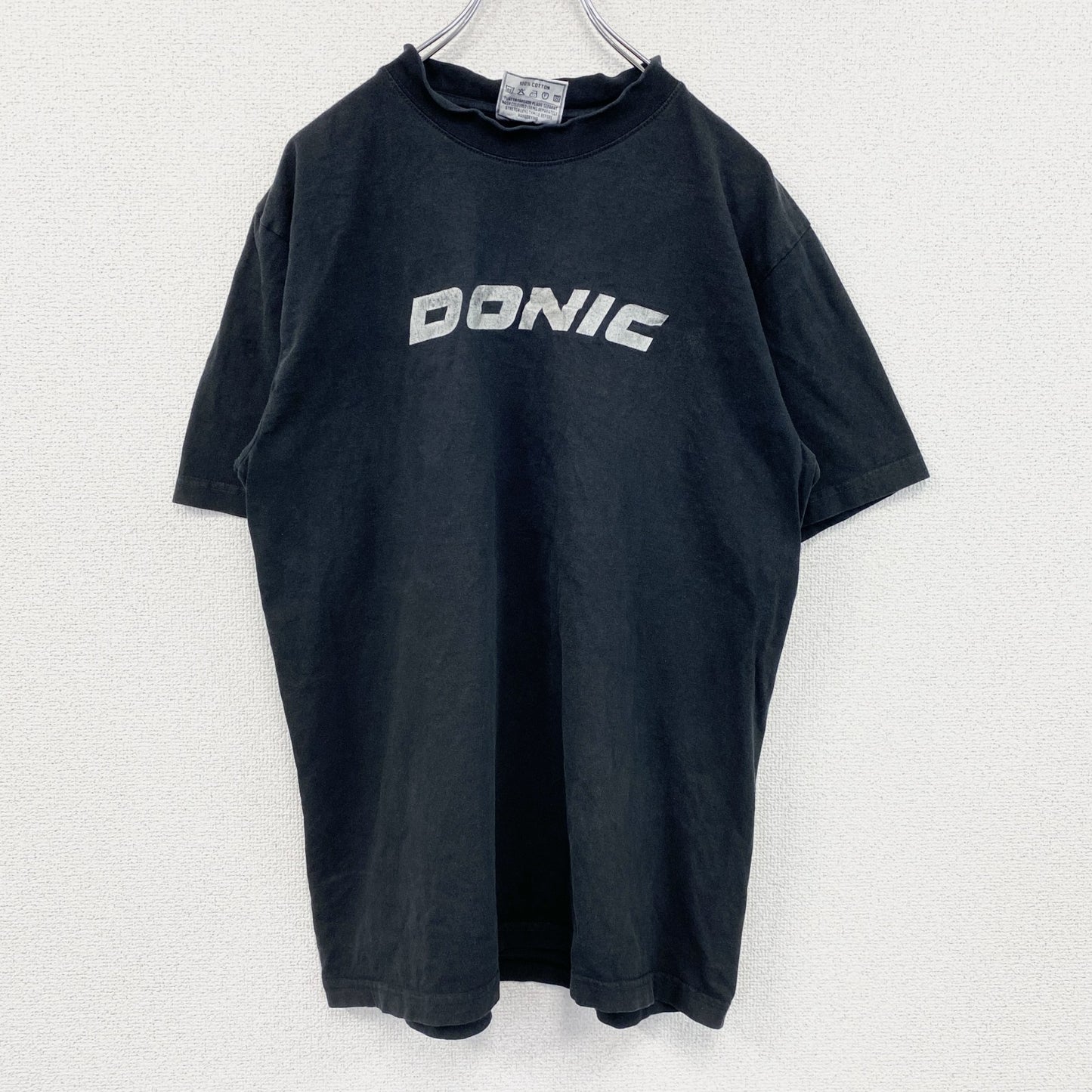 ～00s　GRAPHIX　半袖プリントスポーツTシャツ　ドニック　卓球　両面プリント　ヴィンテージ　黒　ブラック　Lサイズ