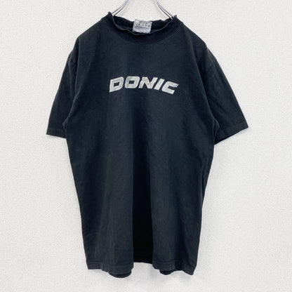 ～00s　GRAPHIX　半袖プリントスポーツTシャツ　ドニック　卓球　両面プリント　ヴィンテージ　黒　ブラック　Lサイズ