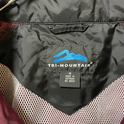 ～90s　TRI-MOUNTAIN　ナイロンジャケット　ヴィンテージ　ワインレッド　えんじ色　Mサイズ