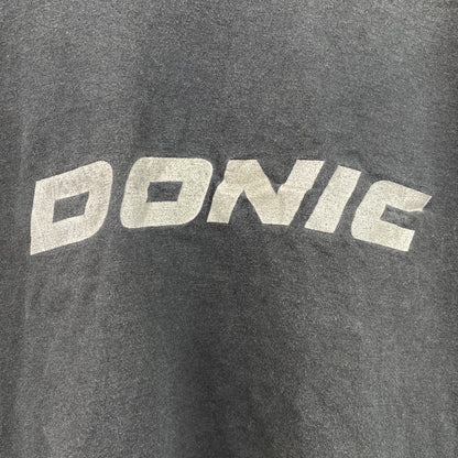 ～00s　GRAPHIX　半袖プリントスポーツTシャツ　ドニック　卓球　両面プリント　ヴィンテージ　黒　ブラック　Lサイズ