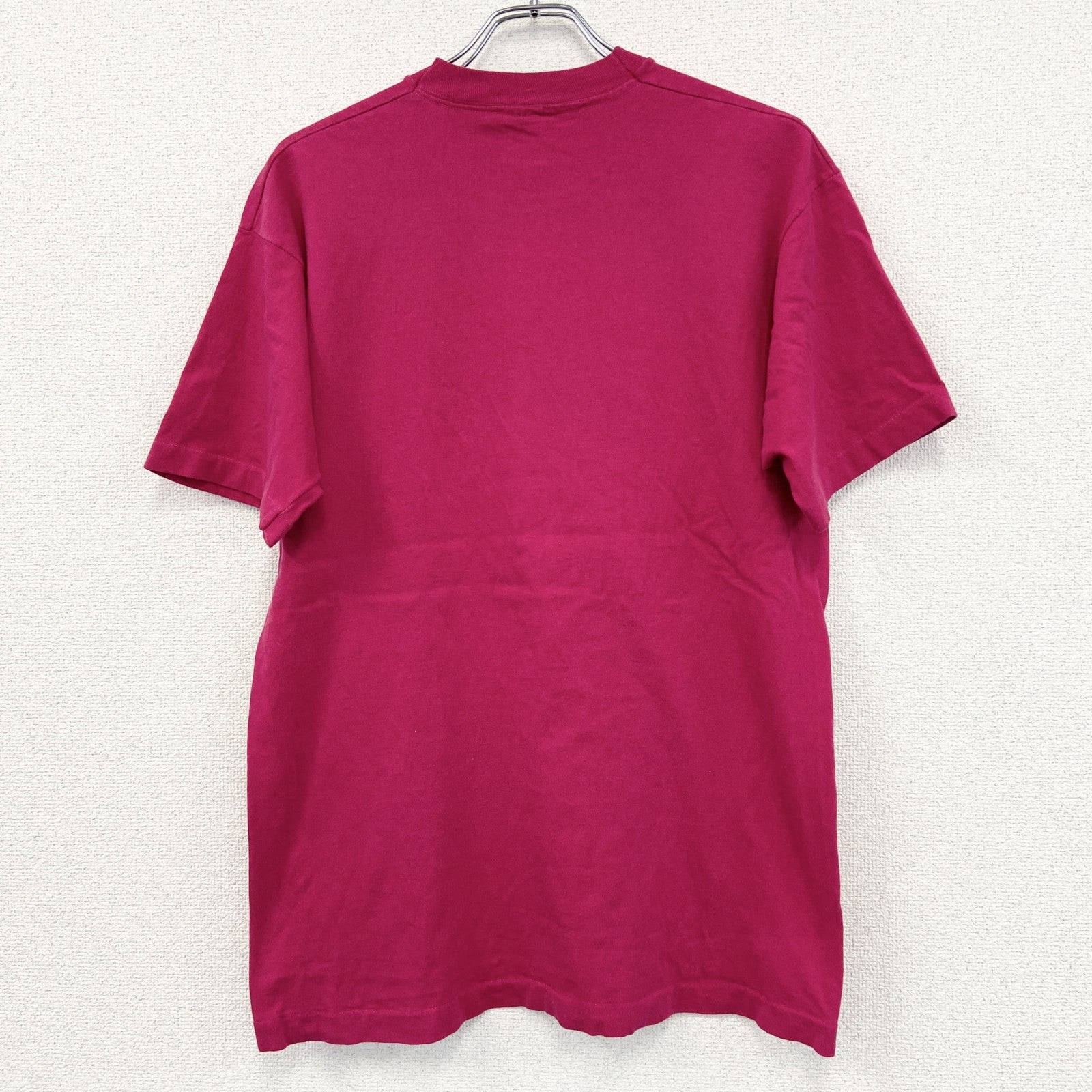 90s　FRUIT OF THE LOOM　半袖プリントTシャツ　ヴィンテージ　シングルステッチ　ピンク　Lサイズ