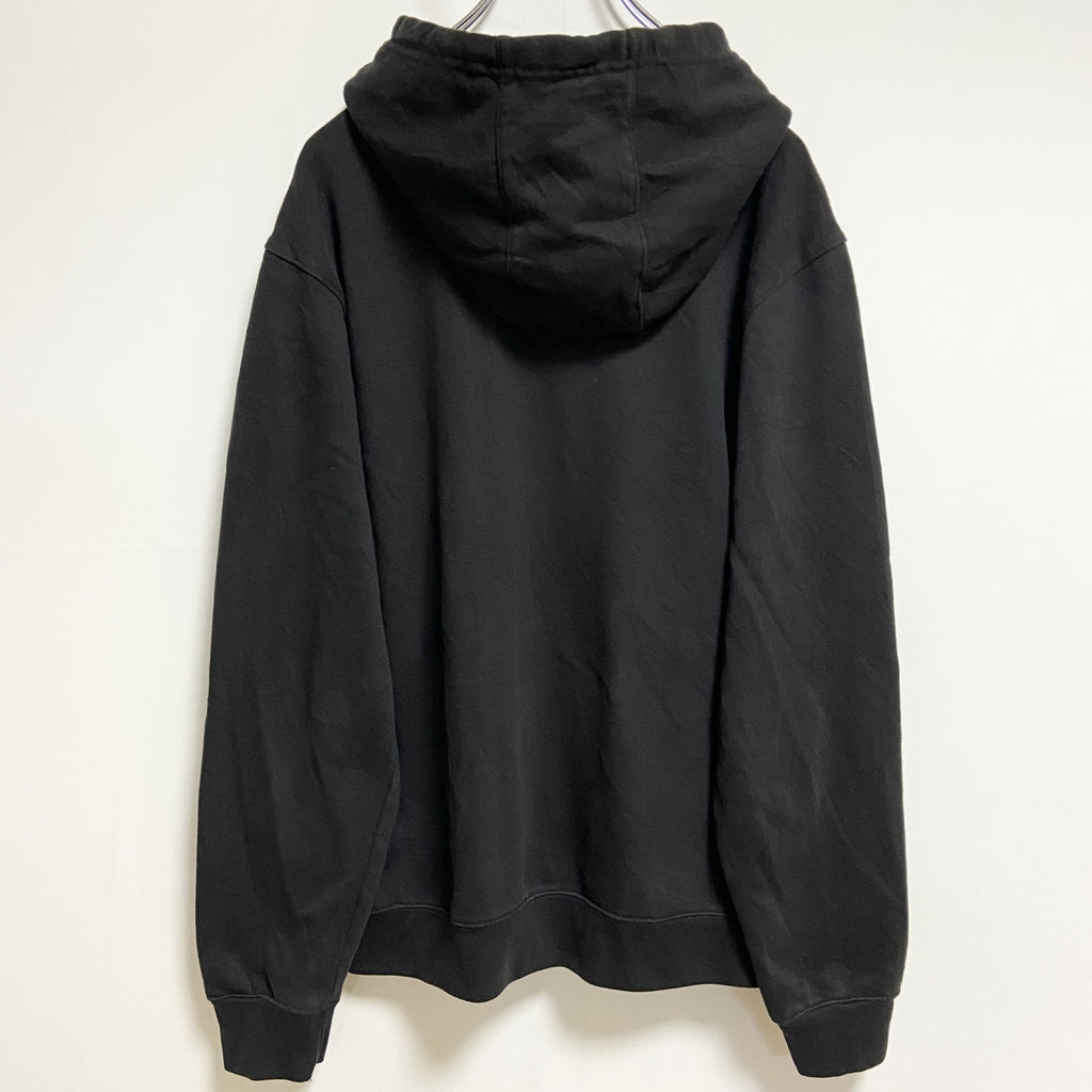 古着 used　FILA　フィラ　長袖ジップアップロゴプリントパーカー　スウェットフーディー　黒　ブラック　Mサイズ
