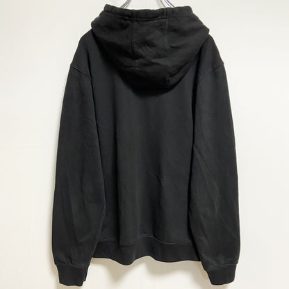 古着 used　FILA　フィラ　長袖ジップアップロゴプリントパーカー　スウェットフーディー　黒　ブラック　Mサイズ