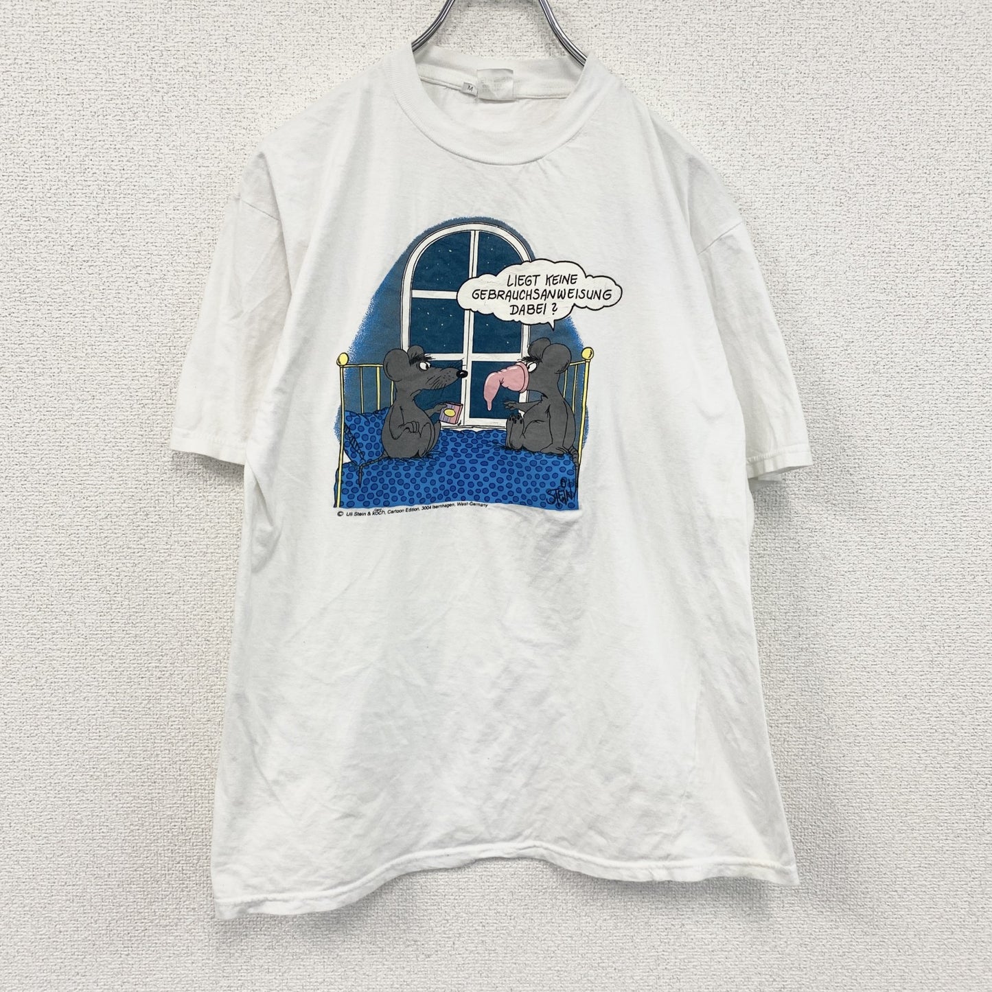 90s～　Uli Stein＆Gerd Koch　ウリシュタイン　半袖プリントTシャツ　エロT　ホワイト　Mサイズ