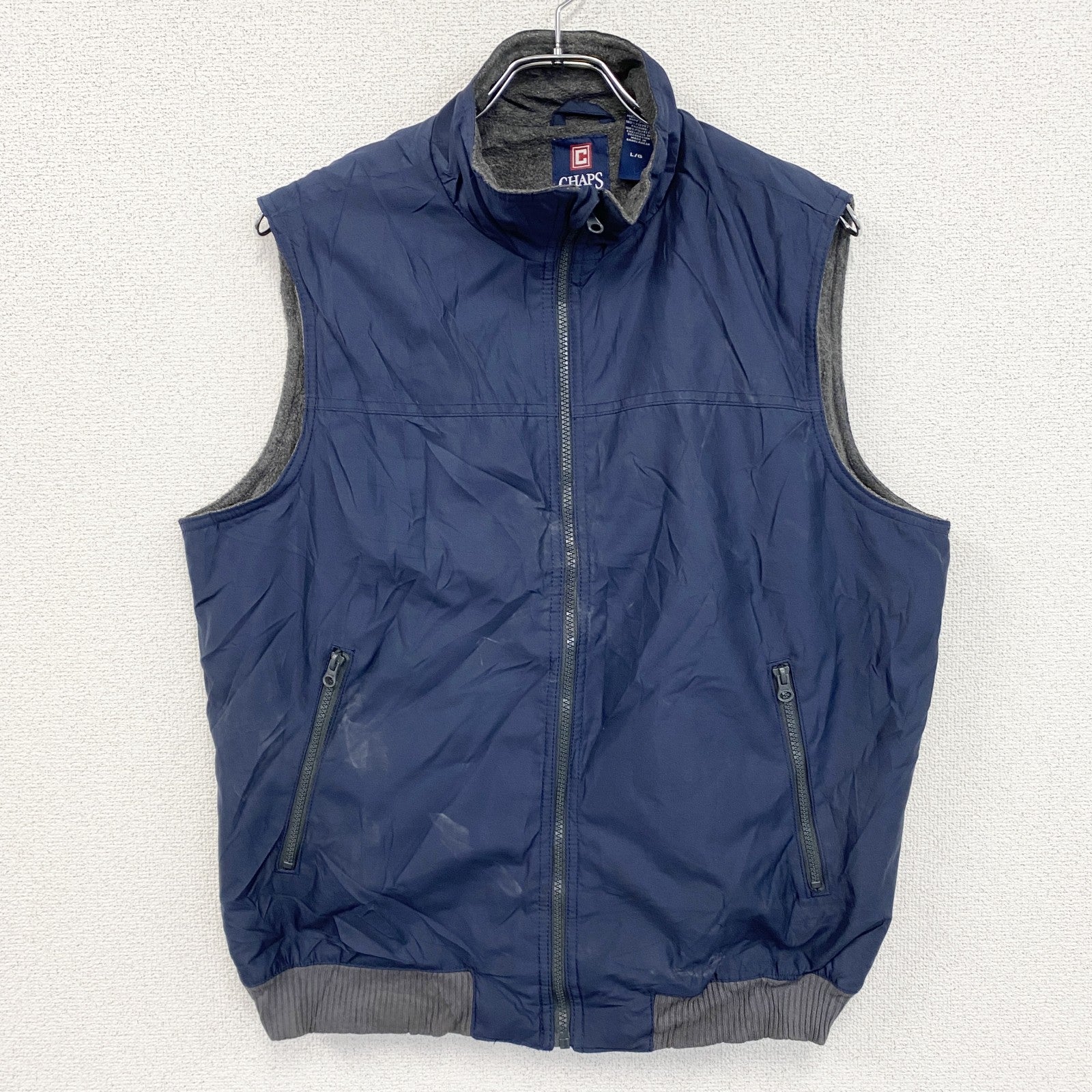 CHAPS　チャップス　フルジップハイネックベスト　紺　ネイビー　Lサイズ