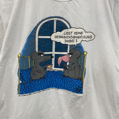 90s～　Uli Stein＆Gerd Koch　ウリシュタイン　半袖プリントTシャツ　エロT　ホワイト　Mサイズ