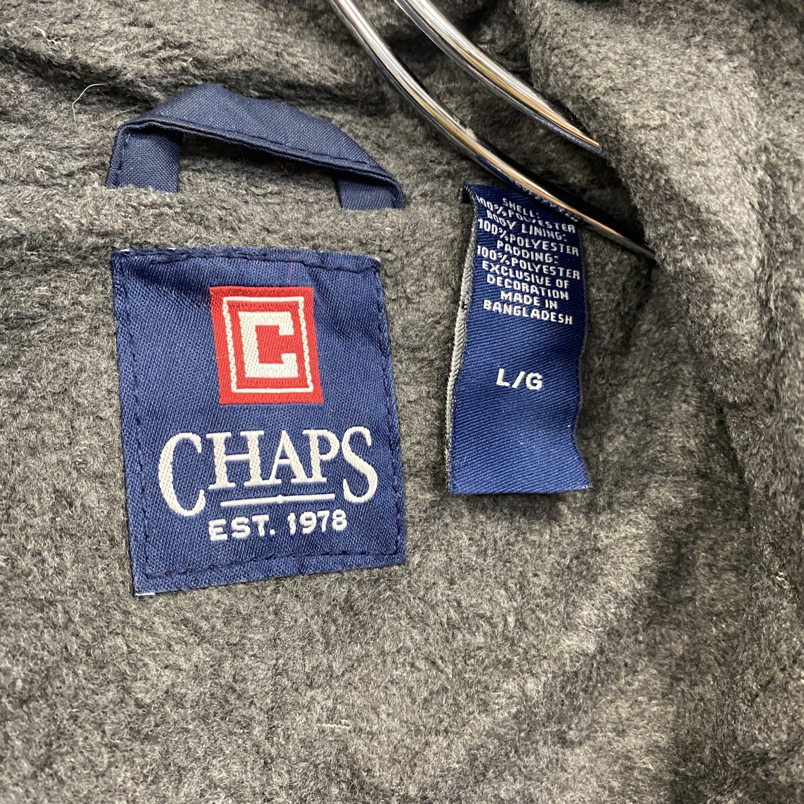 CHAPS　チャップス　フルジップハイネックベスト　紺　ネイビー　Lサイズ