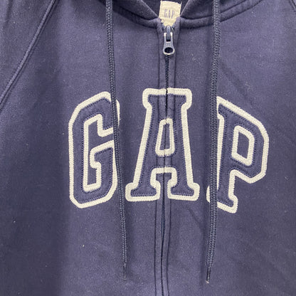 GAP　ギャップ　フルジップスウェットパーカー/フーディー　デカロゴ　紺　ネイビー　Lサイズ
