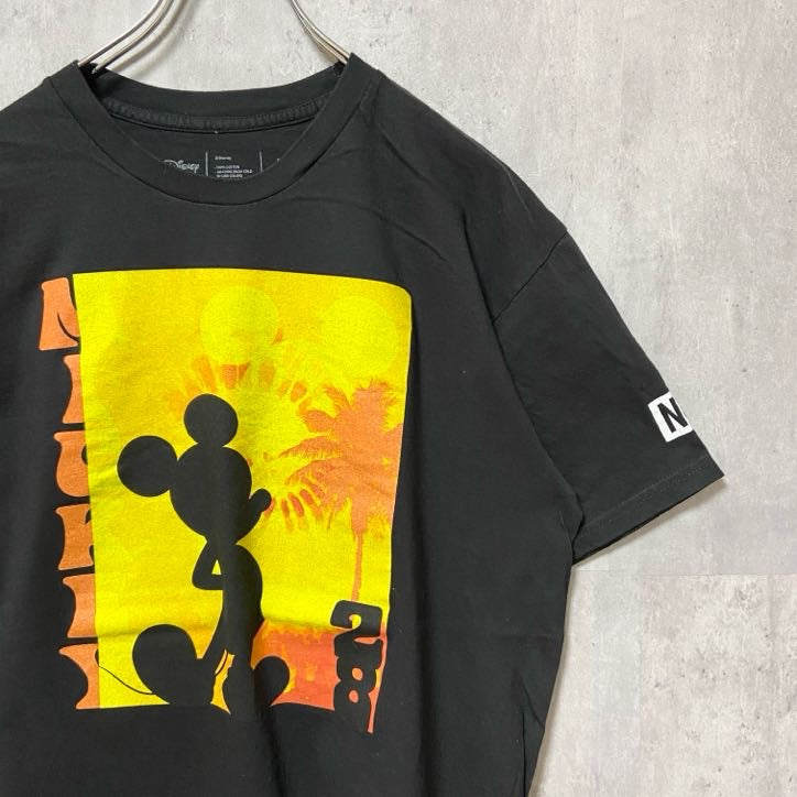 古着 used　Disney　ディズニー　neff　ネフ　半袖プリントTシャツ　黒　ブラック　ミッキーマウス　メキシコ製