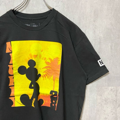 古着 used　Disney　ディズニー　neff　ネフ　半袖プリントTシャツ　黒　ブラック　ミッキーマウス　メキシコ製