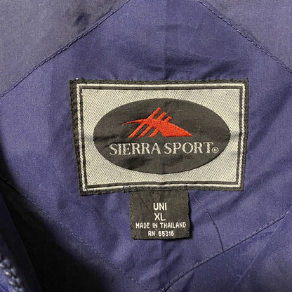 古着 used　SIERRA SPORT　長袖ワンポイント刺繍ロゴナイロンジャケット　オーバーサイズ　ネイビー　XLサイズ