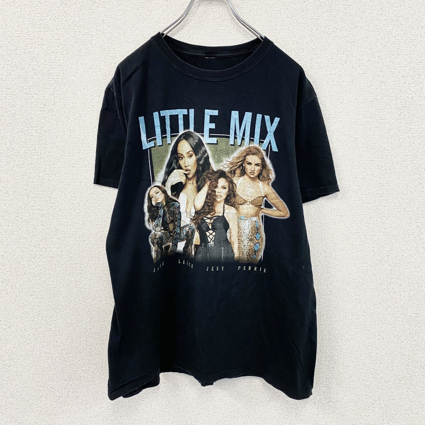 LITTLE MIX　リトルミックス　Montage Photo　半袖プリントTシャツ　ミュージックT　黒　ブラック