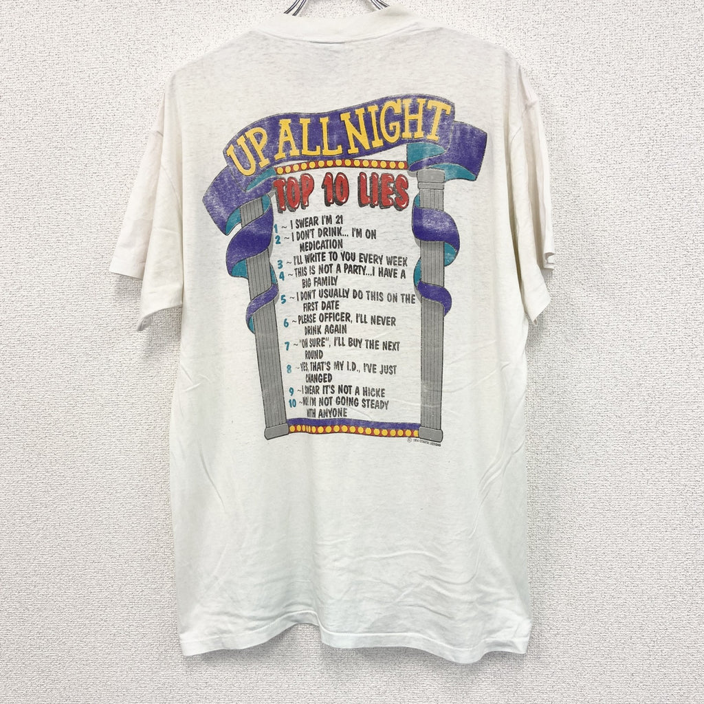 90s　ONEITA　オニータ　半袖プリントTシャツ　ヴィンテージ　シングルステッチ　白　ホワイト　XLサイズ
