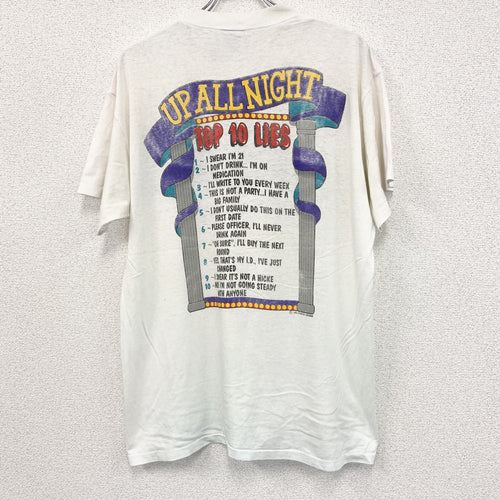 90s　ONEITA　オニータ　半袖プリントTシャツ　ヴィンテージ　シングルステッチ　白　ホワイト　XLサイズ