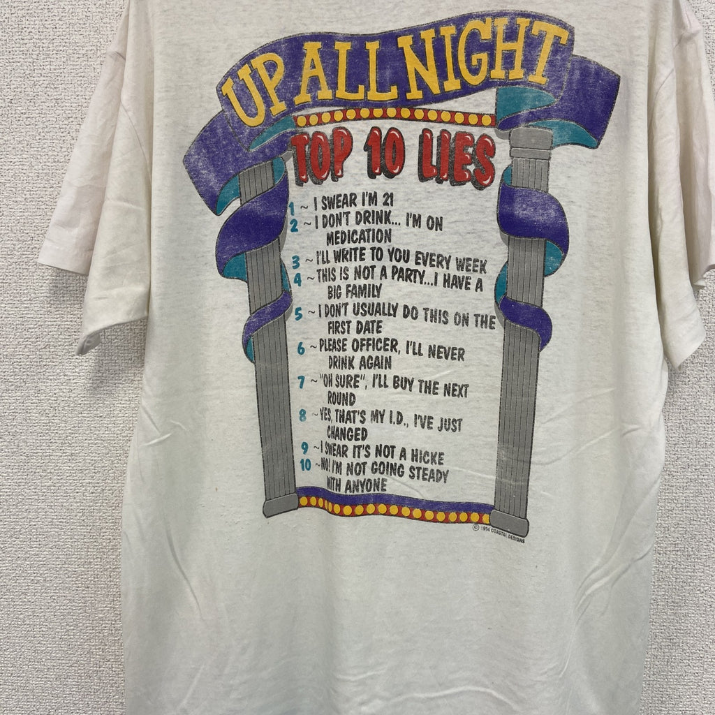 90s　ONEITA　オニータ　半袖プリントTシャツ　ヴィンテージ　シングルステッチ　白　ホワイト　XLサイズ