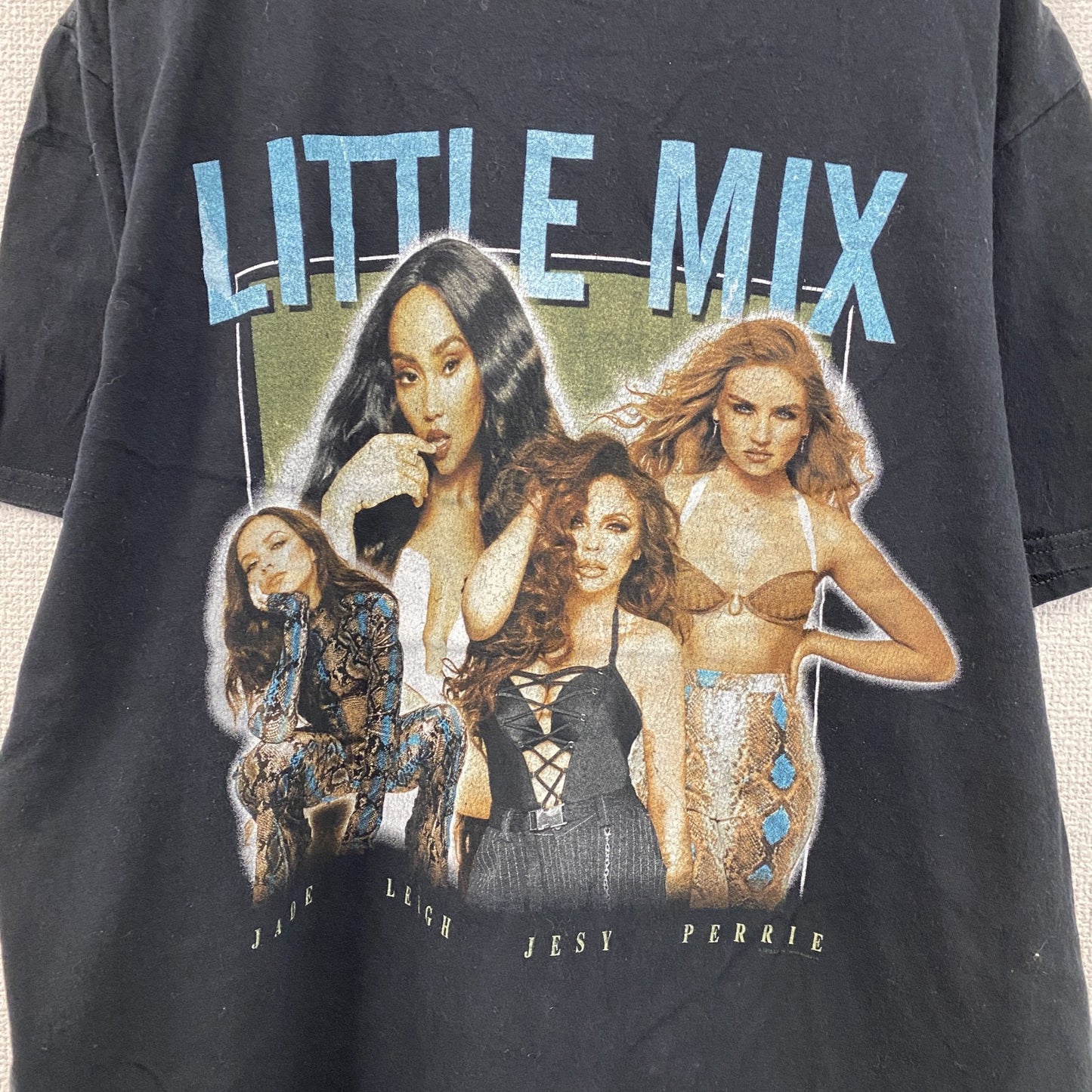 LITTLE MIX　リトルミックス　Montage Photo　半袖プリントTシャツ　ミュージックT　黒　ブラック