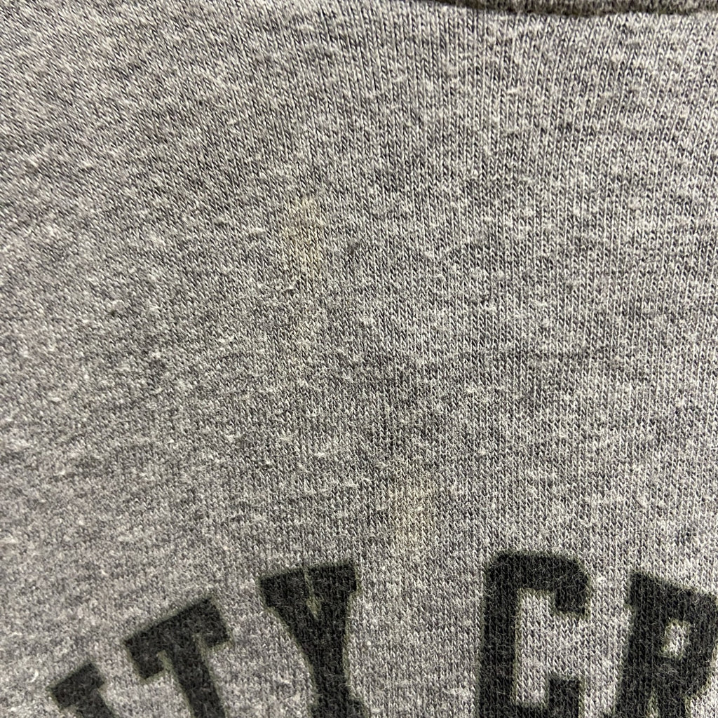 古着 used　LEVIS　リーバイス　長袖プリントパーカー　スウェットフーディー　ラグラン袖　バイカラー　緑　グレー　XLサイズ