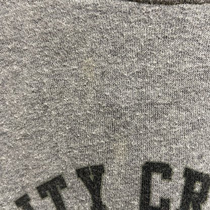 古着 used　LEVIS　リーバイス　長袖プリントパーカー　スウェットフーディー　ラグラン袖　バイカラー　緑　グレー　XLサイズ