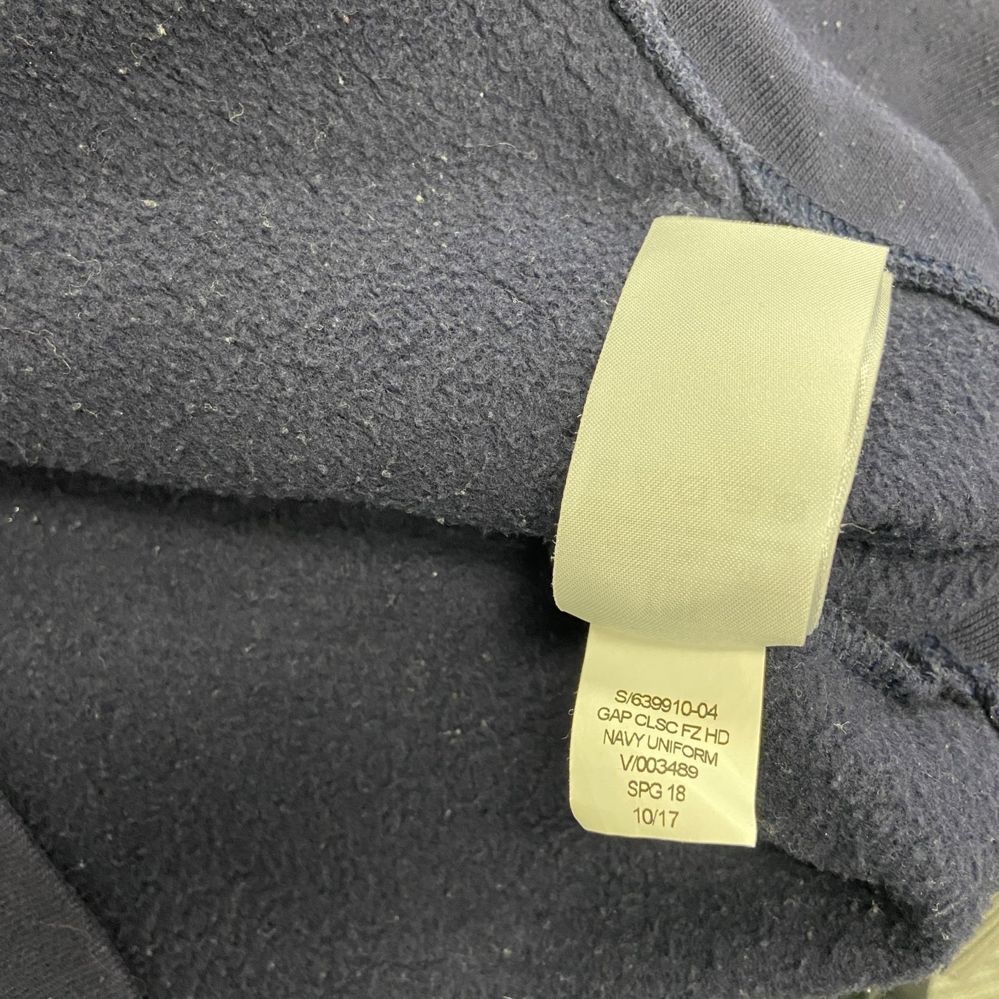 GAP　ギャップ　フルジップスウェットパーカー/フーディー　デカロゴ　紺　ネイビー　Lサイズ