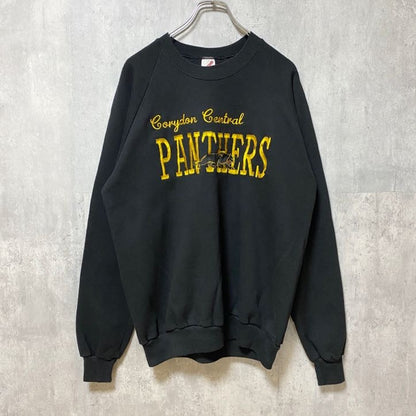 古着 used　80s 80年代　USA製　JERZEES ジャージーズ　長袖刺繍スウェット　黒　ブラック　レトロ　XLサイズ