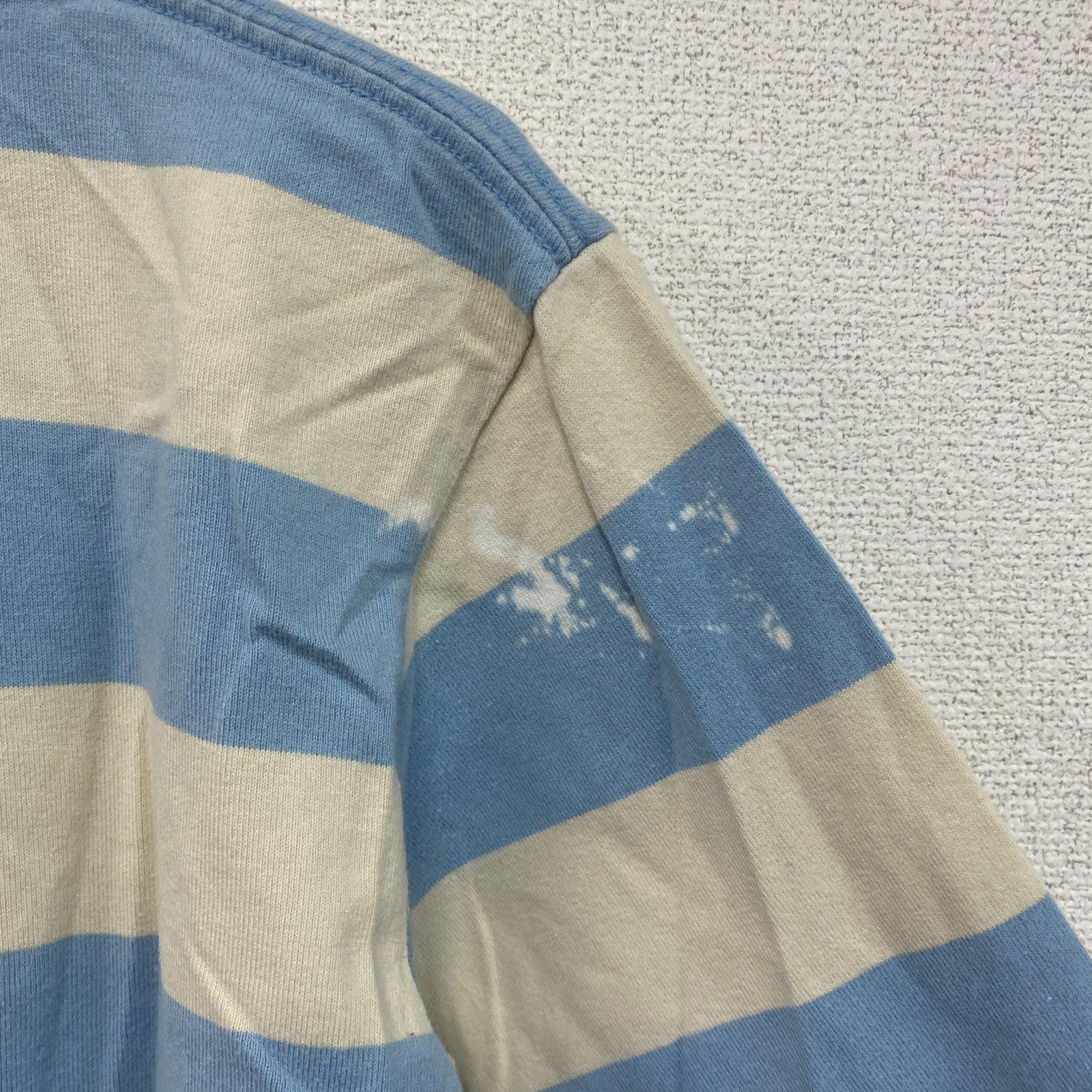 OLD UNIQLO　オールドユニクロ　長袖Tシャツ/ロンT　ボーダー　水色　ライトブルー　ベージュ　Mサイズ　