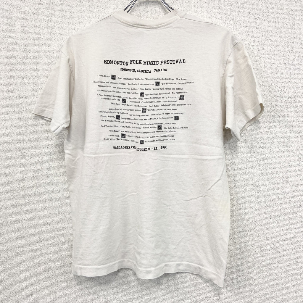 90s　FRUIT OF THE LOOM　半袖プリントTシャツ　ヴィンテージ　シングルステッチ　白　Lサイズ