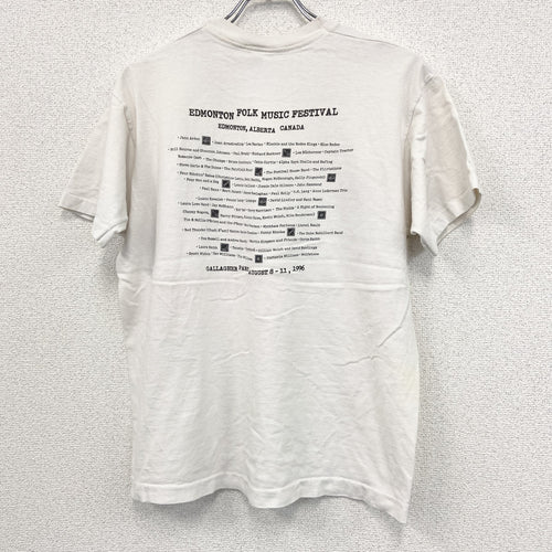 90s　FRUIT OF THE LOOM　半袖プリントTシャツ　ヴィンテージ　シングルステッチ　白　Lサイズ